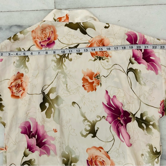 Vintage L.A. Intimates Floral Satin Kimono Robe Size Medium - Picture 8 of 8